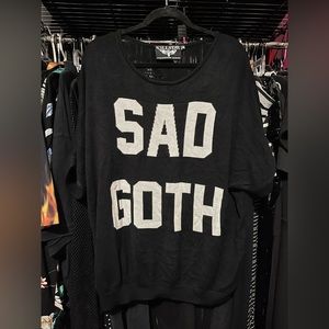Killstar “Sad Goth” Short Sleeve Sweater | 2XL